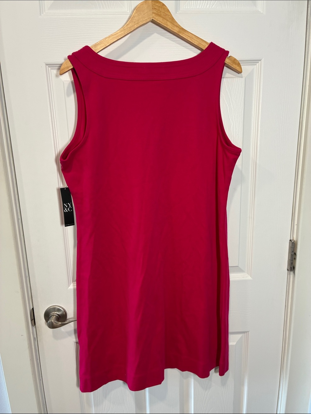 New York & Company Sleeveless Midi Shift Dresses in Royal Blue and Fuchsia - Picture 7 of 10
